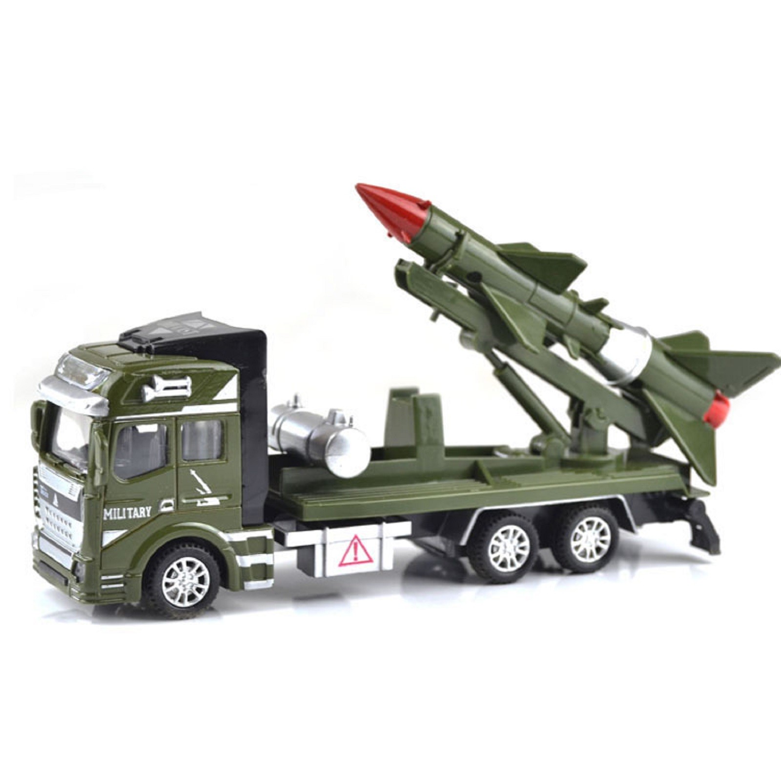 1:64 Alloy Pull Back Military Truck Kids Car Model Rocket Missile Vehicle Gift