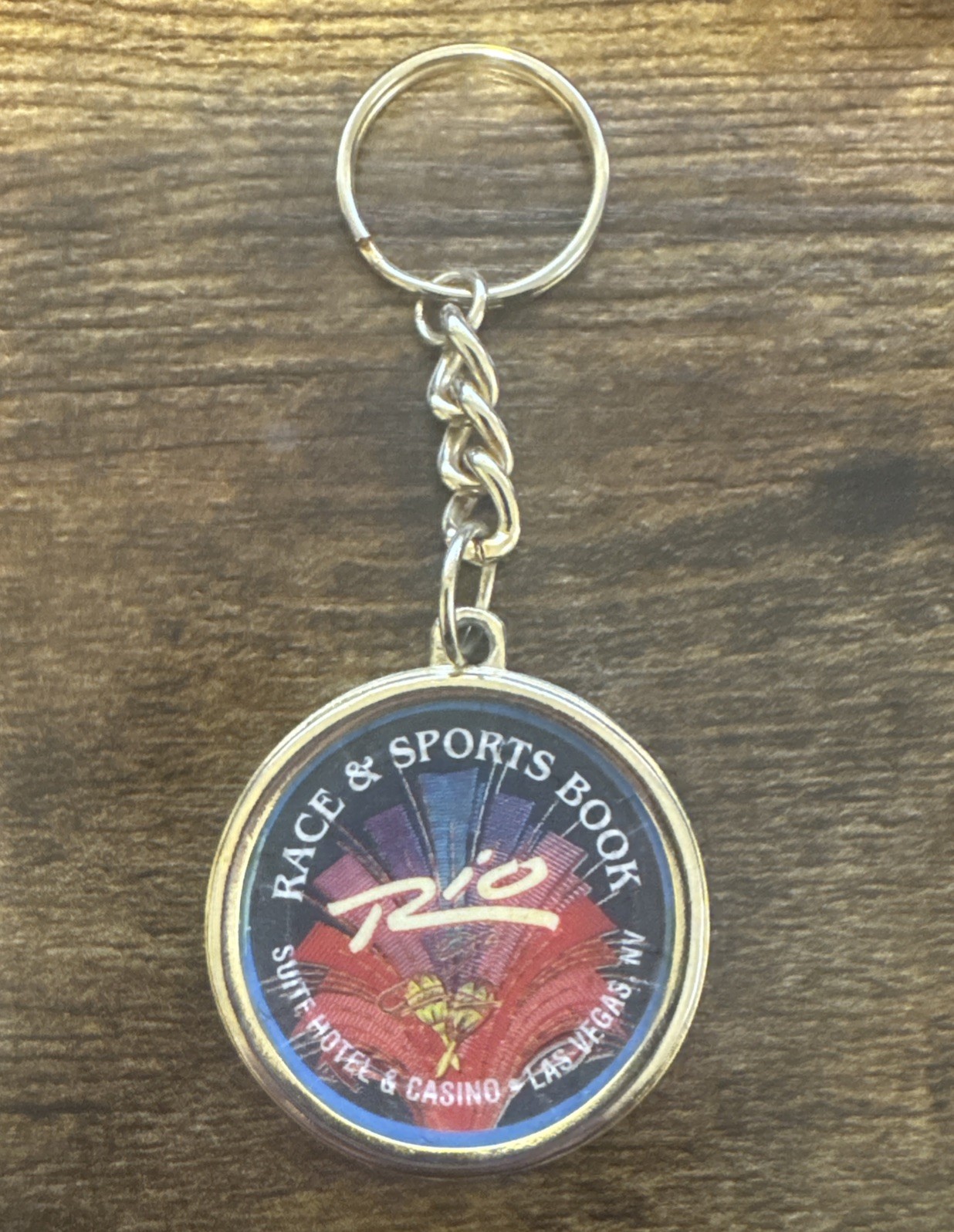 Vintage Rio Casino Big Game Day Sports Book Chip Keychain 1996 Las Vegas Nevada