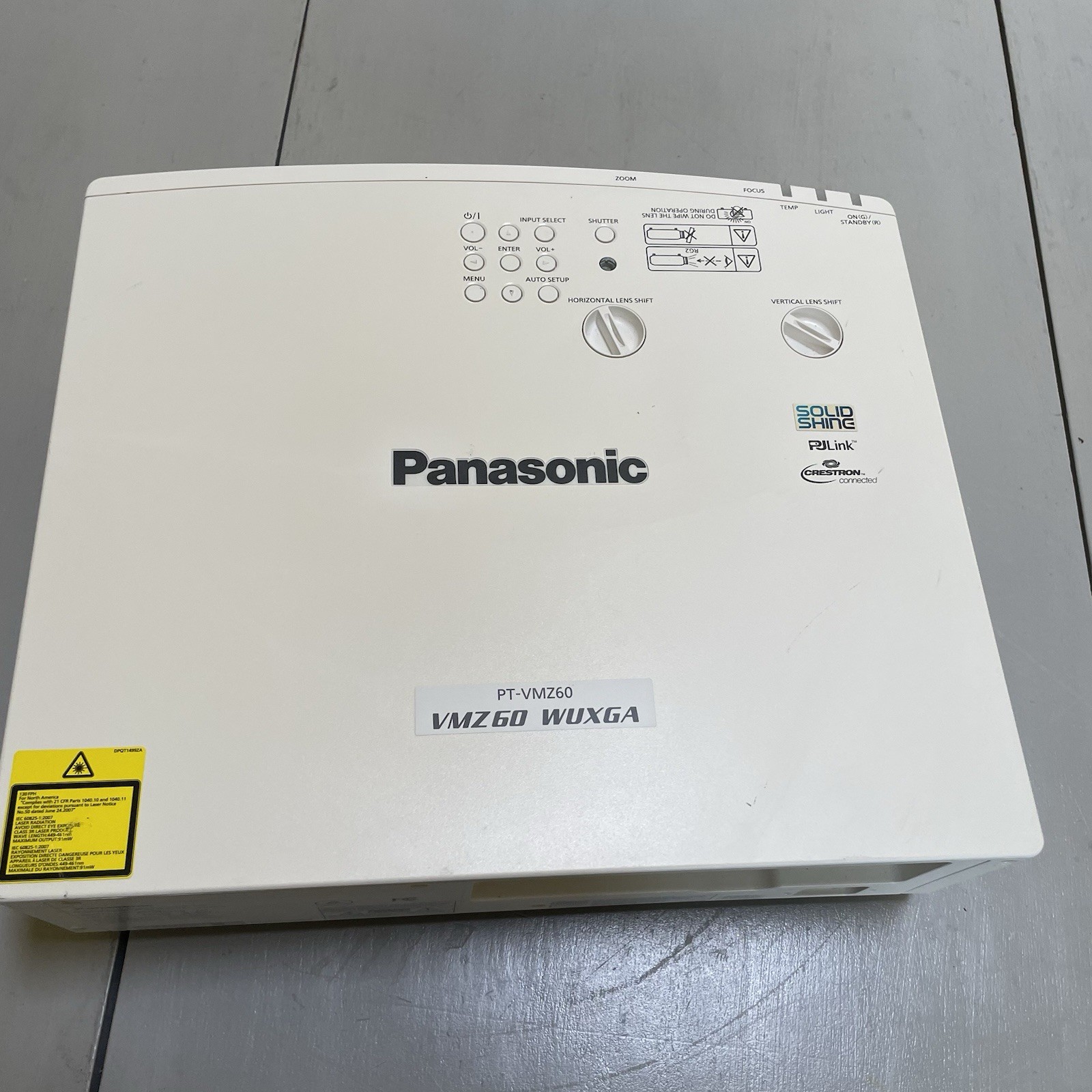 Panasonic PT-VMZ60 Laser Projector 11917 Hrs w/Power Cord 20K Hr Life - READ