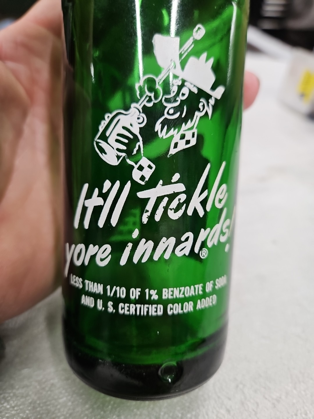 MOUNTAIN DEW Bottle - Itll Tickle Yore Innards!! Inv#D247