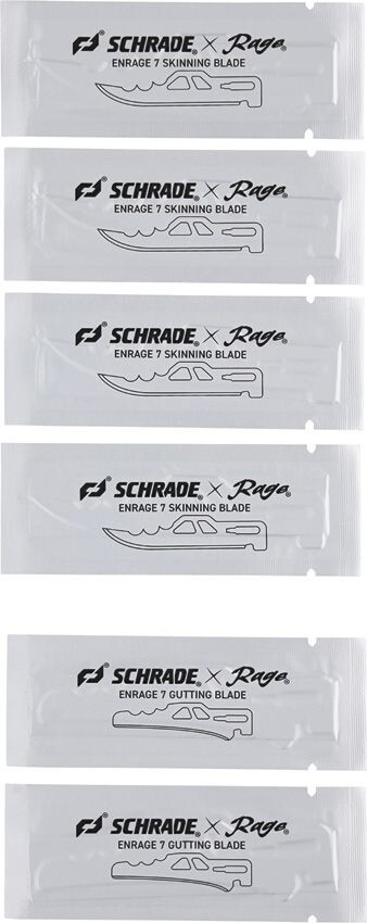 Schrade Enrage 7 Hunting Combo Four Skinning Blades And Two Cutting Blades 2.6"