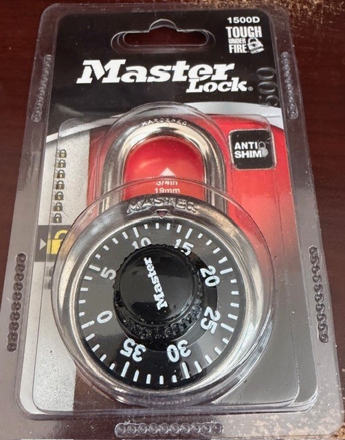 Master Lock 3-Digit Combination Padlock  3X  1500D 1-7/8" NEW