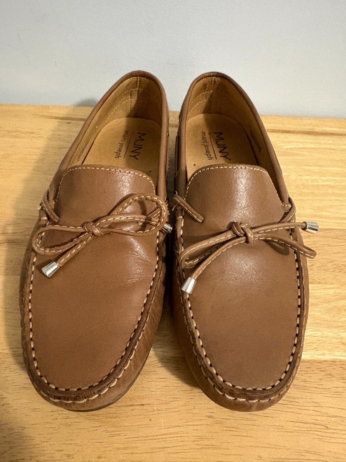 Marc Joseph New York Boat Shoes Womens Size 7.5 Brown Leather Driving Moccasins
