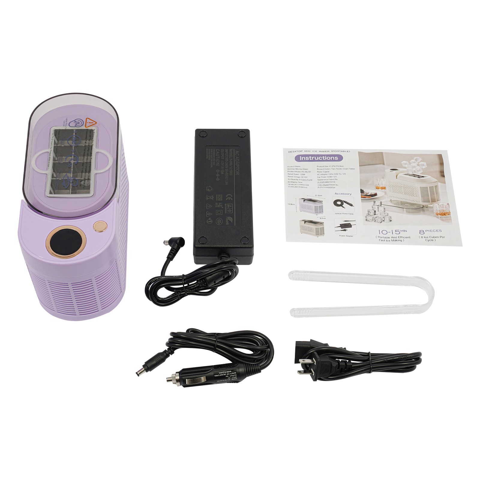 Ice Maker, Mini Countertop Ice Maker, Compact Ice Machine for Home/Car/Travel