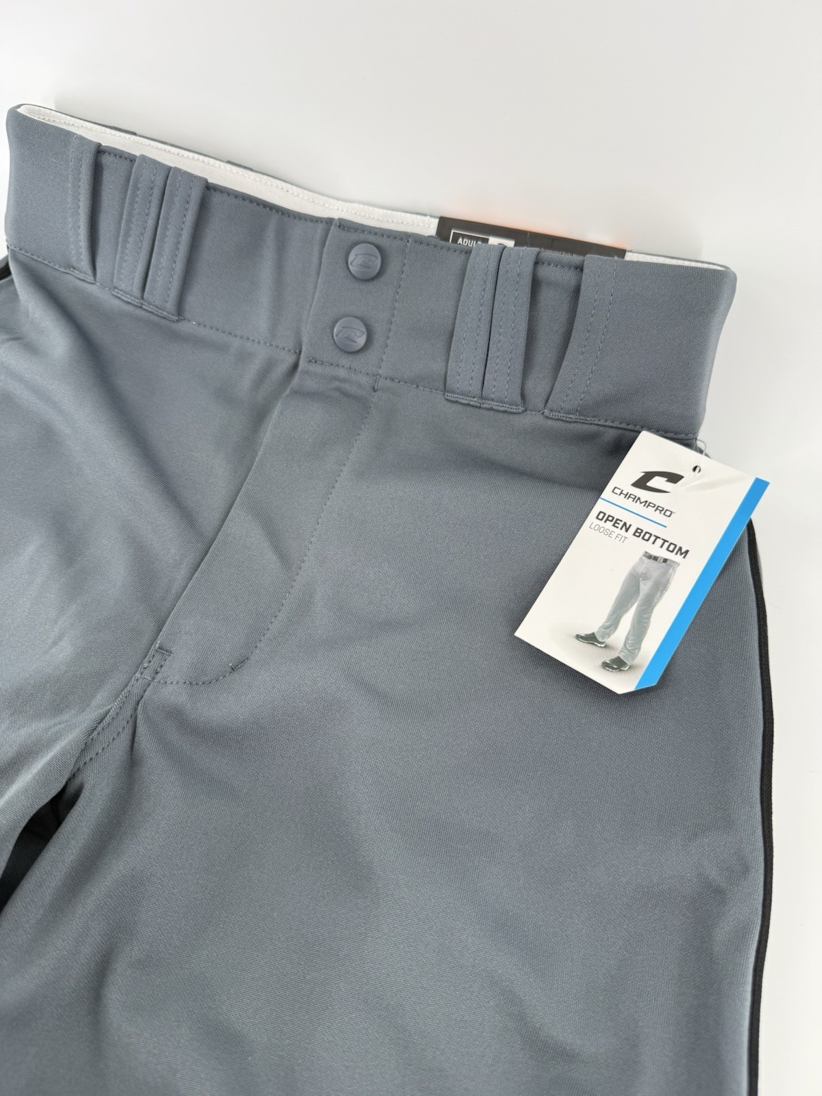 Champro Baseball Pants Mens S Charcoal Open Bottom Loose Fit Straight Lag NEW