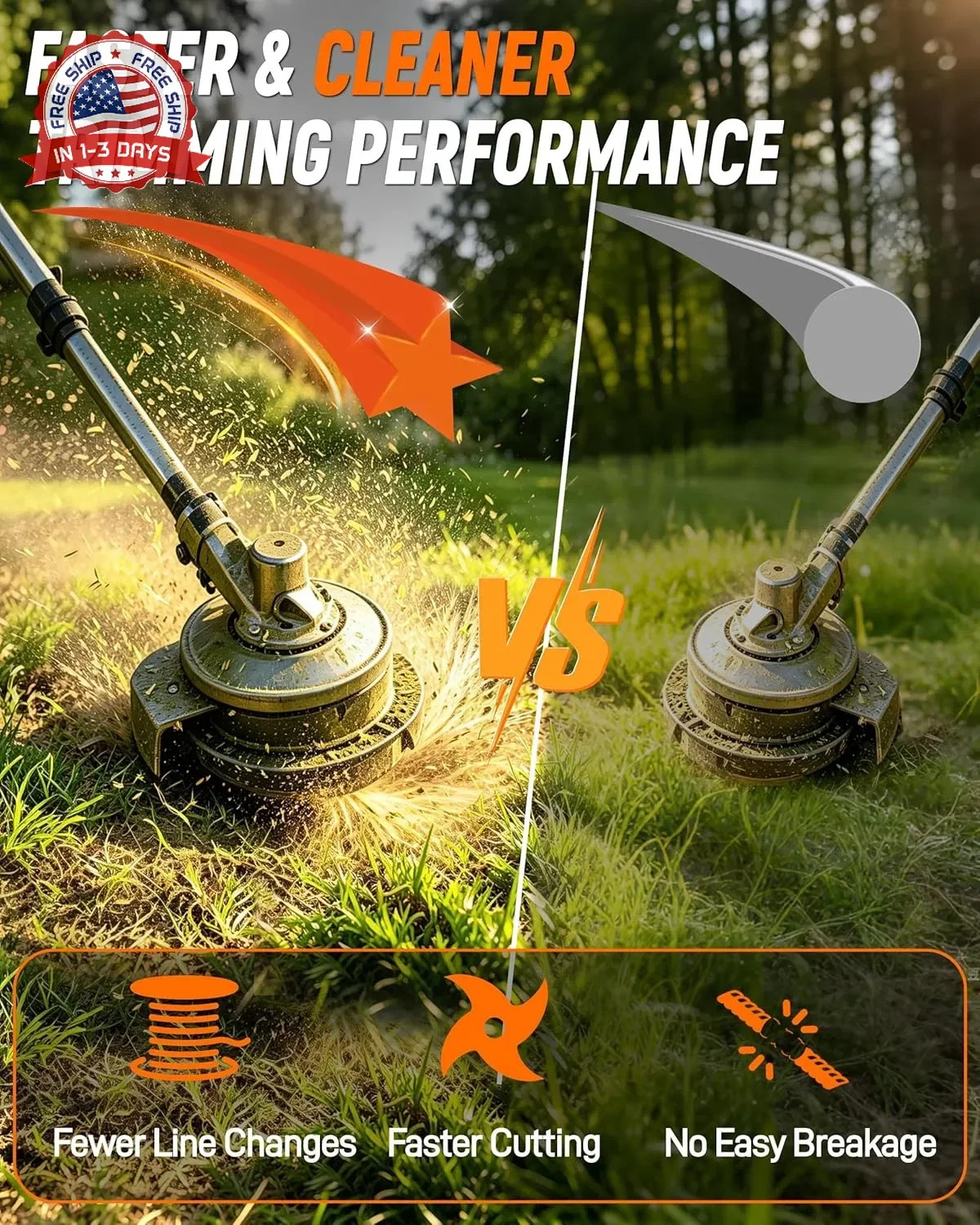 .105" String Trimmer Line, Commercial Grade Orange Pentagon Weed Eater String, P