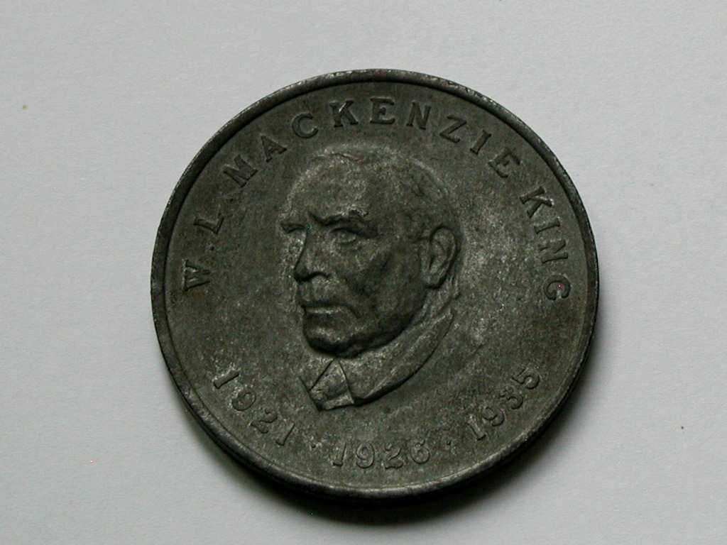 Canada Prime Minister MacKenzie King (1921 '26 '35) Zinc Medal TONED