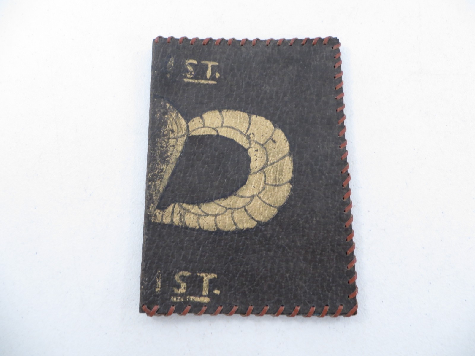 Original WWII 101st 501st Airborne France Feb. 4, 1945 Trench Art Leather Cover