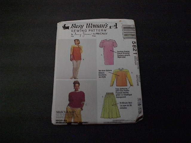 McCall's Pattern 5821 Misses Dress or Top, Skirt, Pants or Shorts for Knit 14~16