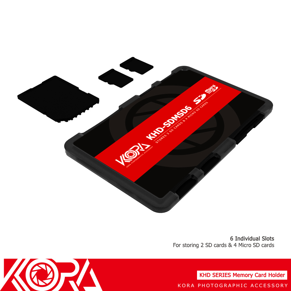 KORA Ultra Slim Wallet Memory Card Holder for 2 SD+4 Micro SD Cards Compact Case