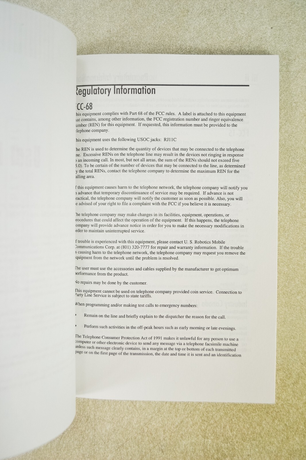 PC Card Modem User Reference Guide Megahertz US Robotics 1996