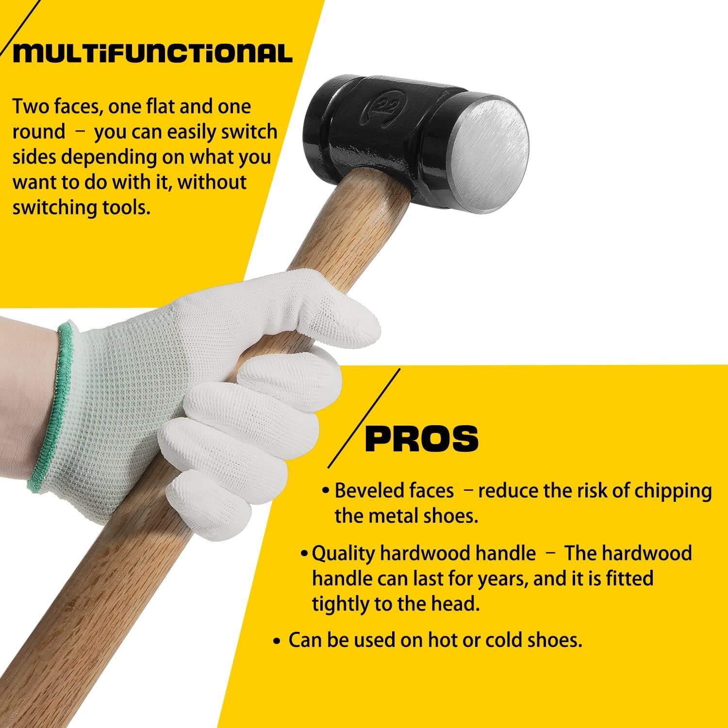 36oz Double Faced Rounding Hammer Blacksmith Farrier Tool