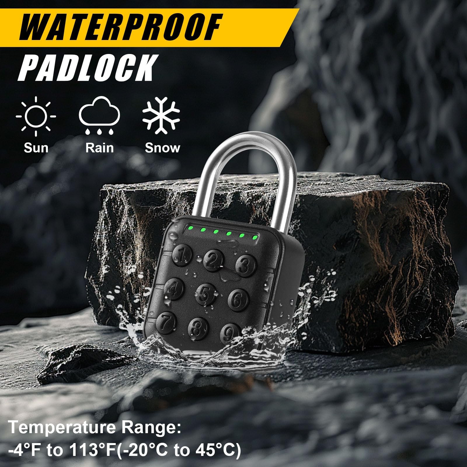Delswin Combination Lock For - Lock Waterproof Smart Padlock For School