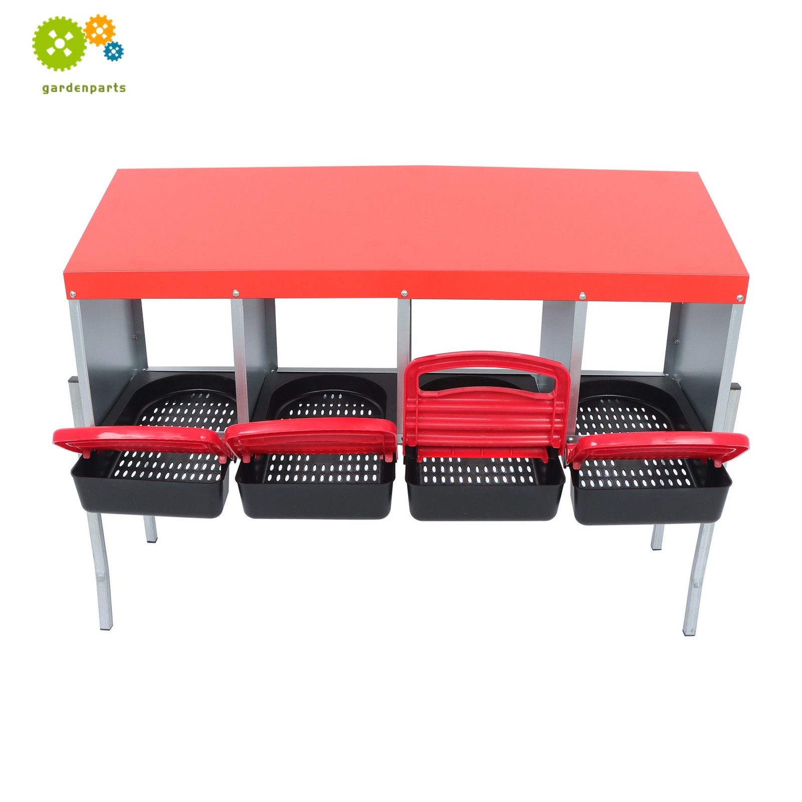 Chicken Nesting Box 4 Holes Metal Chicken Egg Laying Box Rollout Egg Collection