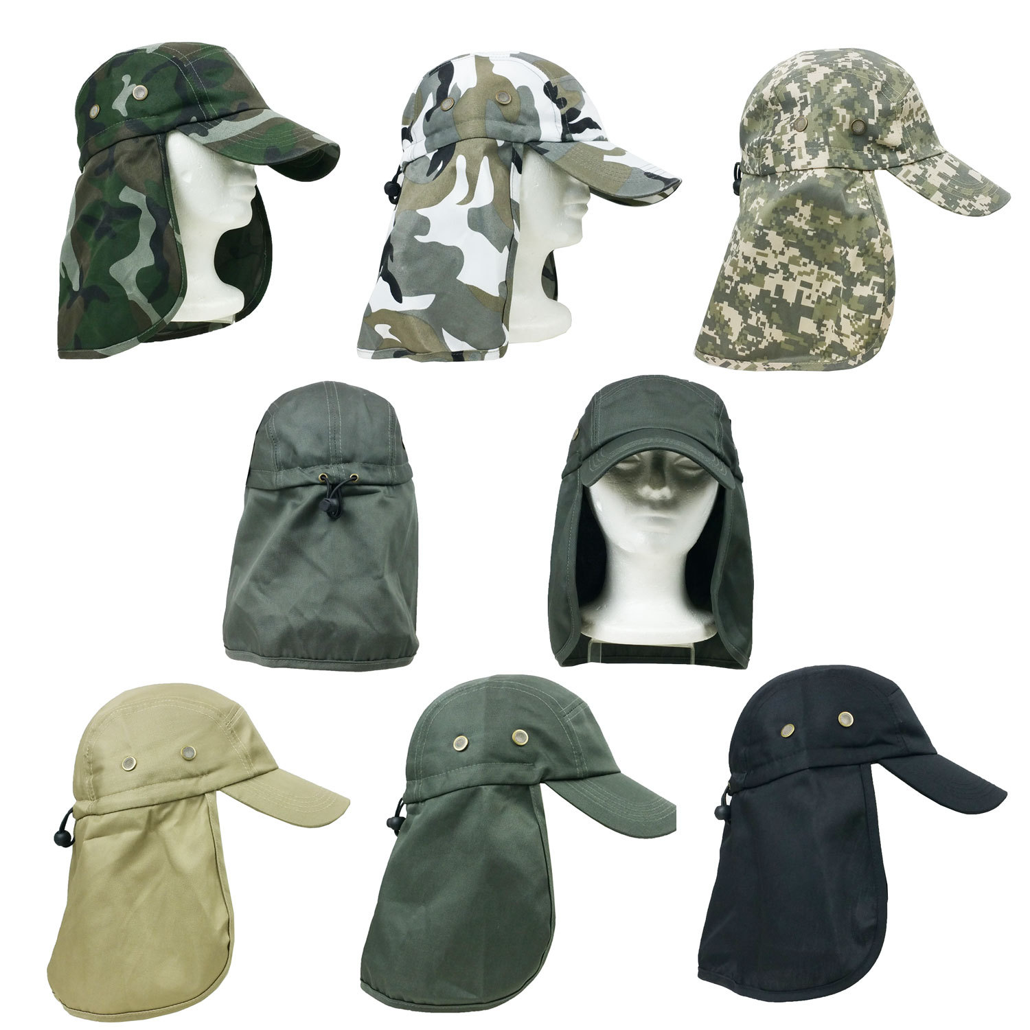 Outdoor Cap with Ear & Neck Flap Hat Sports Activities Adjustable