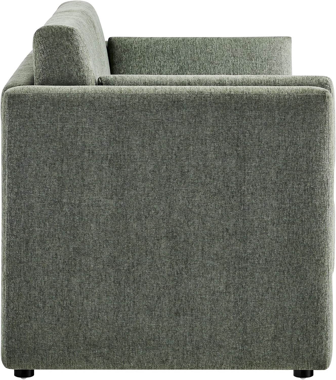 Linden 73 Inch Heathered Chenille Upholstered Sofa in Eucalyptus