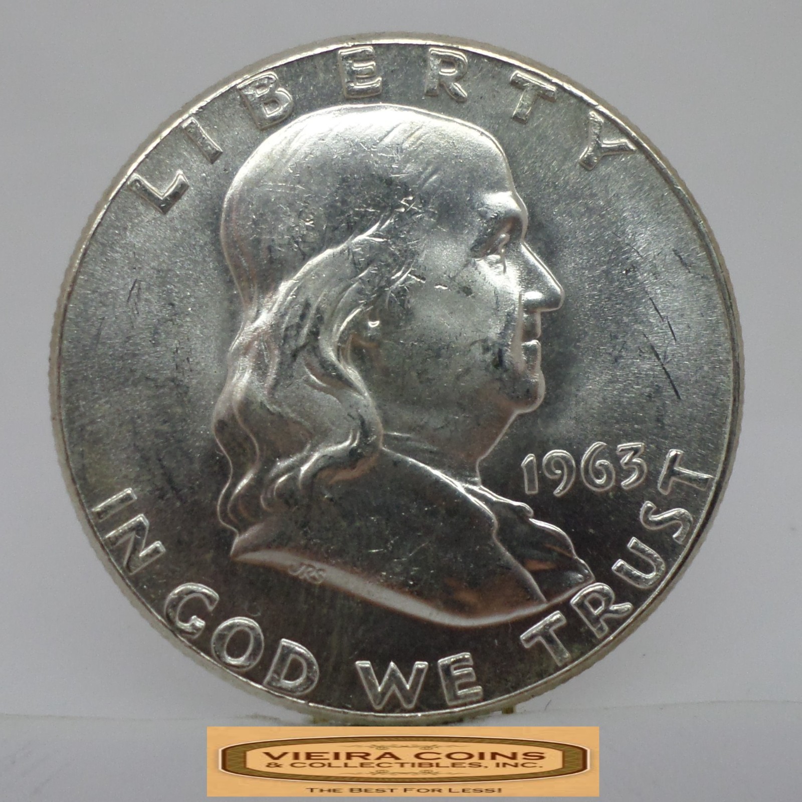 1963 Franklin Half Dollar, 90% Silver, AU - #C57319NQ