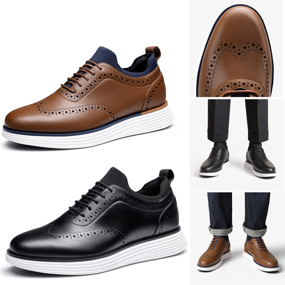 Men's Dress Sneakers Oxfords Casual Wingtip Brogue Non-slip Shoes Size 8-13