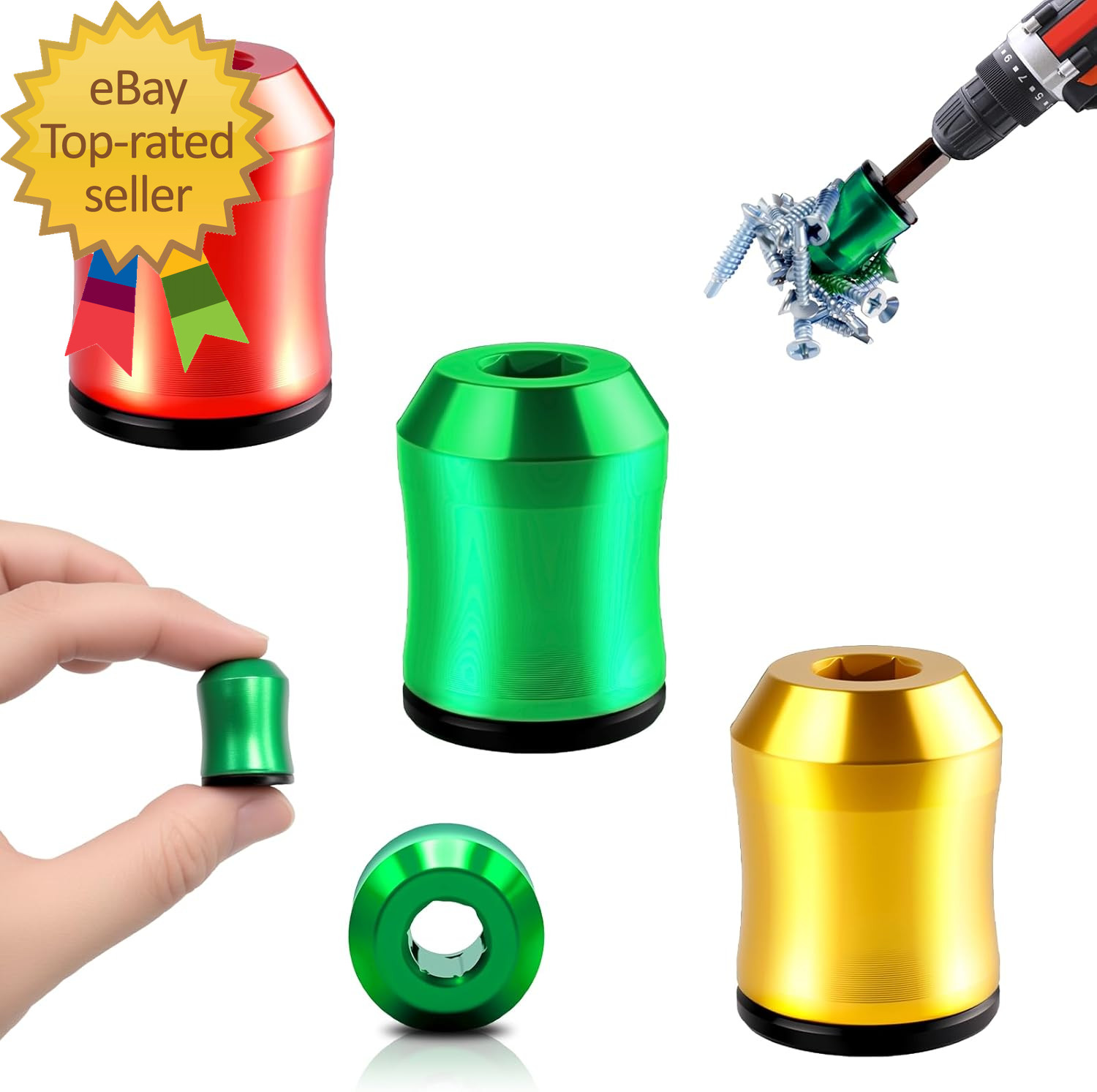 3PCS Magnetic Screw Holder,Strong Screwdriver Head Magnetic Ring,Universal Remov