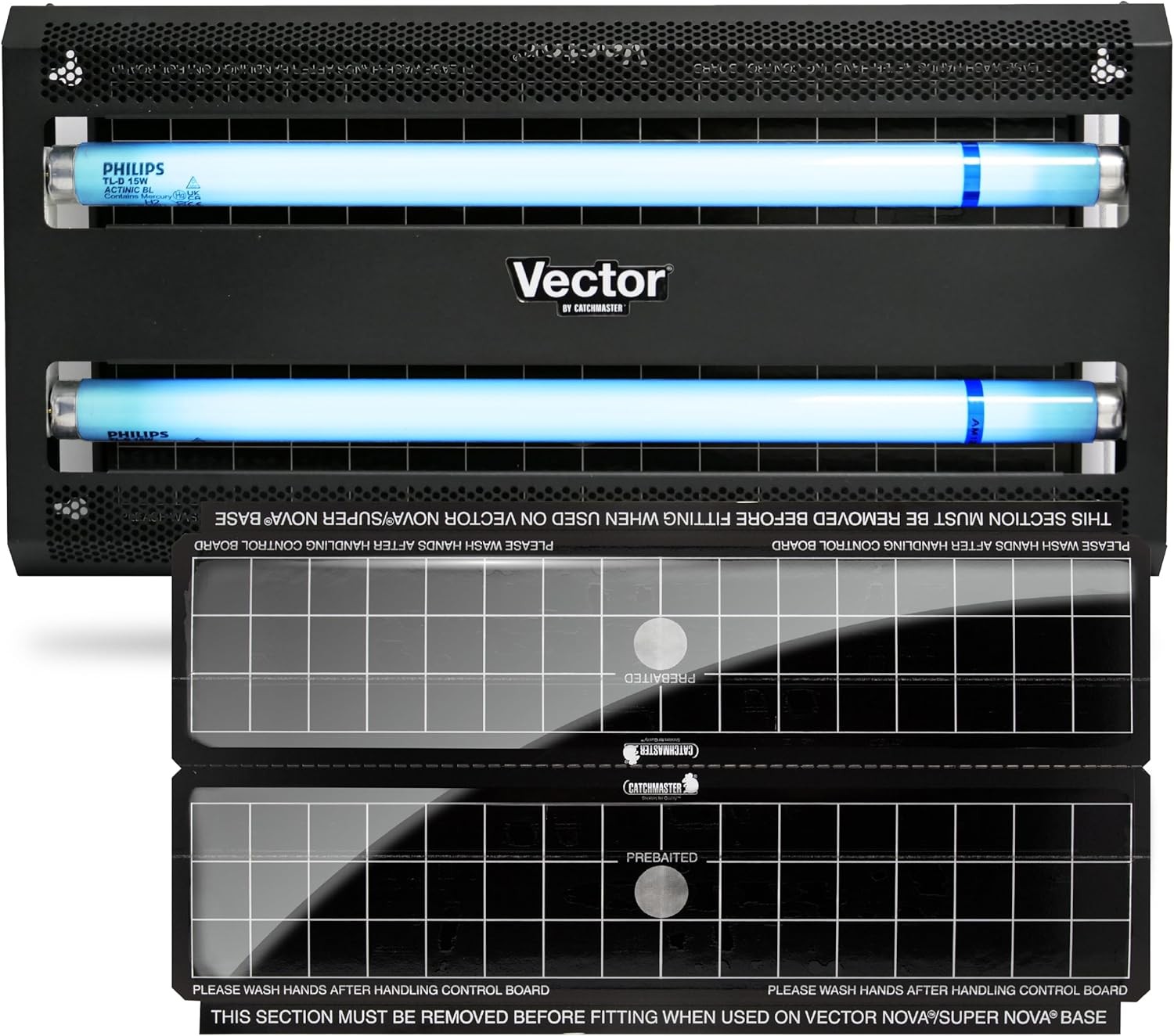 Catchmaster Vector 30 Black UV Fly Light Trap Wall-Mount 1500 Sq Ft Glue Board