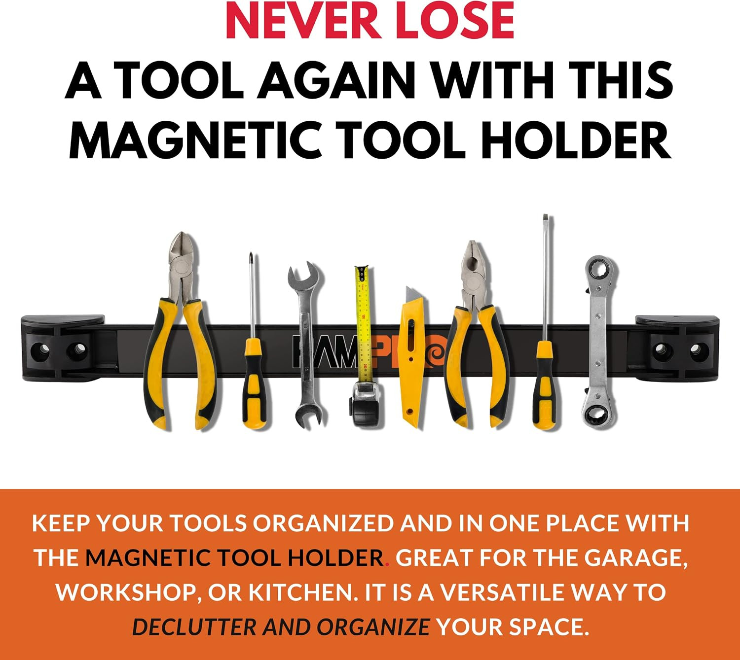 2-Pack 12" Magnetic Tool Holder Strip for Organizing Tools