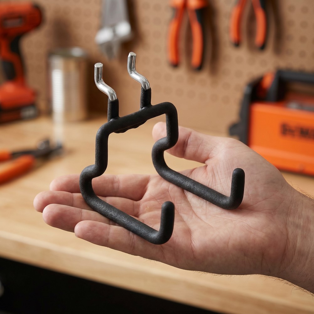 Durable Stainless Steel Pegboard Hanging Hooks for Home Workshop and Kitchen Use