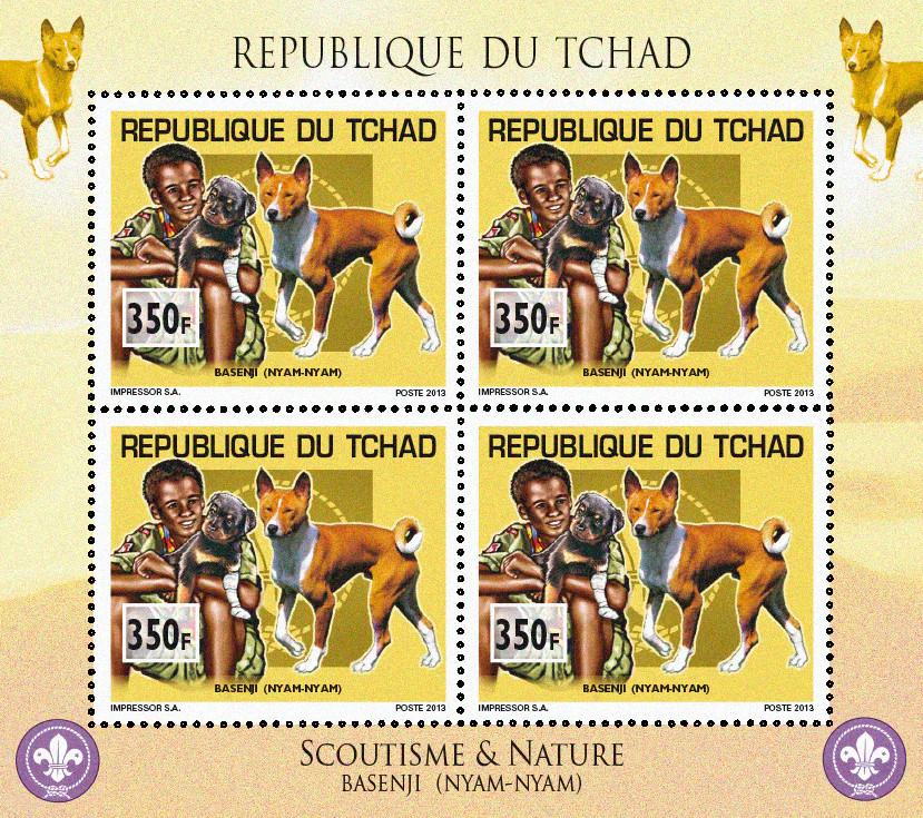 Chad 2013 Perforated Minisheet Scouting Animals Dogs Cats Stamps 2632-2633