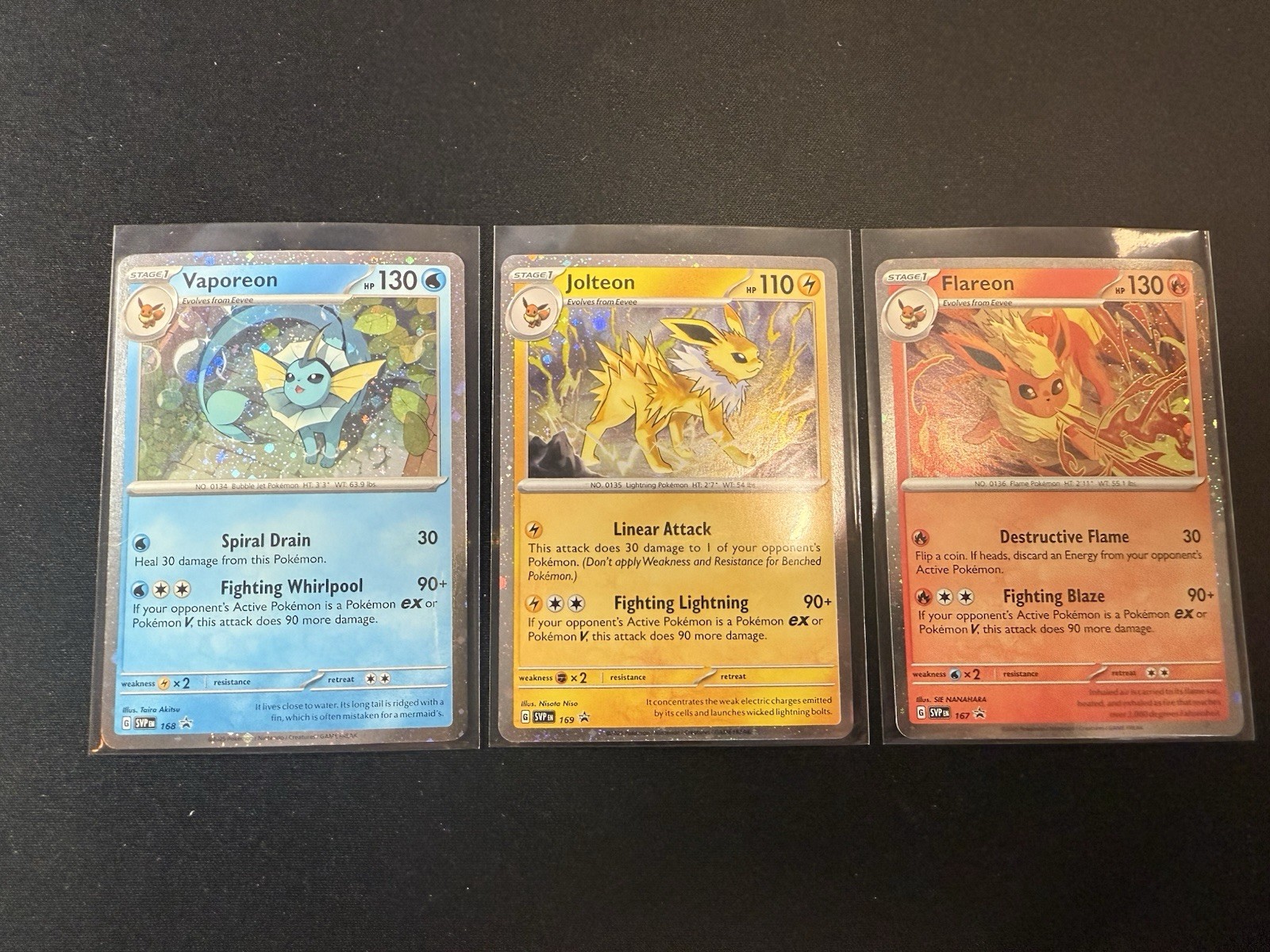 PRISMATIC EVOLUTIONS Flareon 167 Vaporeon 168 Jolteon 169 Black Star Promos NM