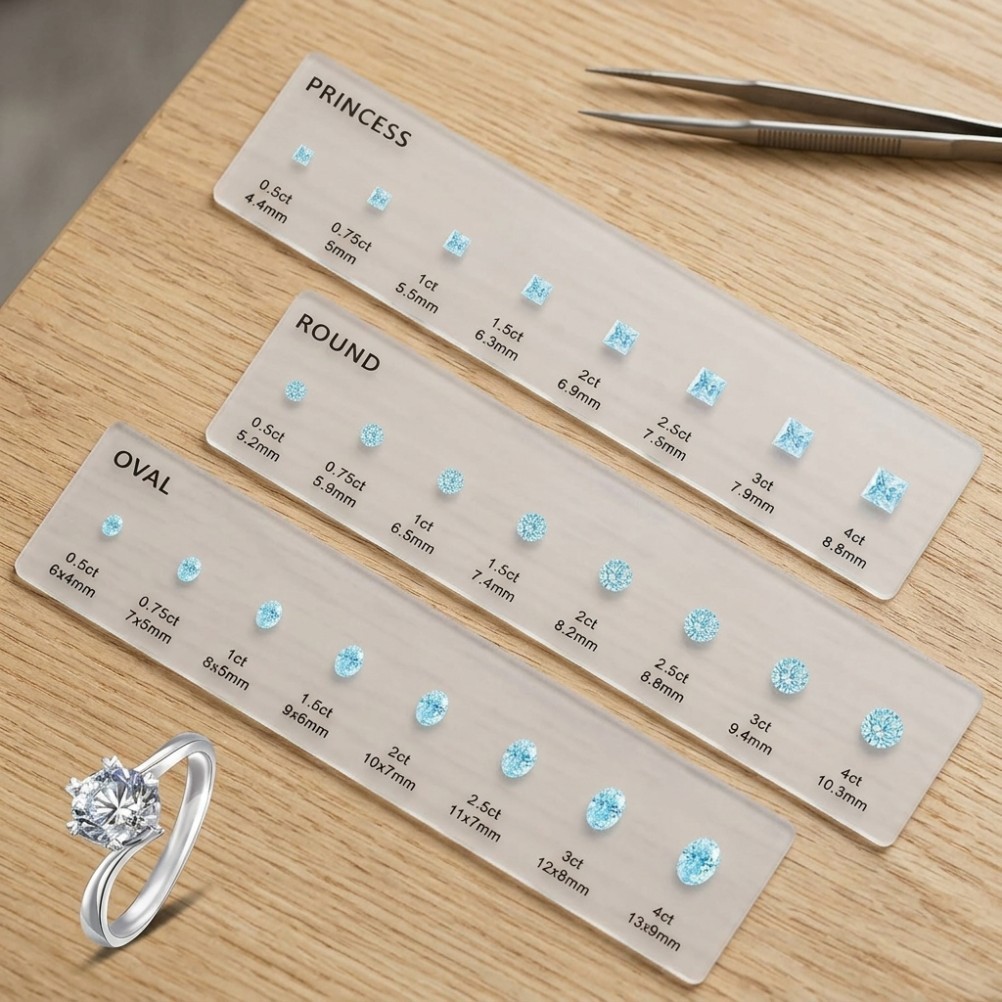 3pcs Sizer Tool, Gauge Chart Tool Comparison Card