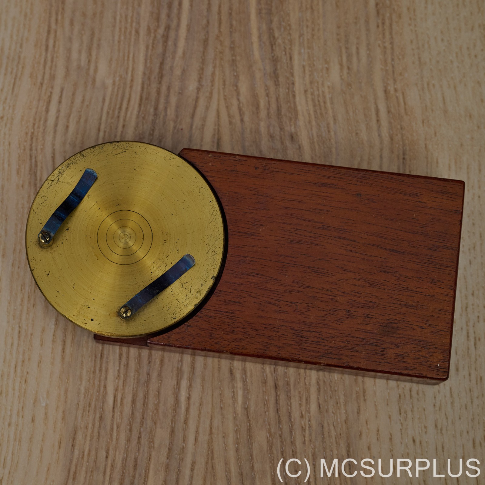 Vintage victorian English slide ringing table for microscope slides