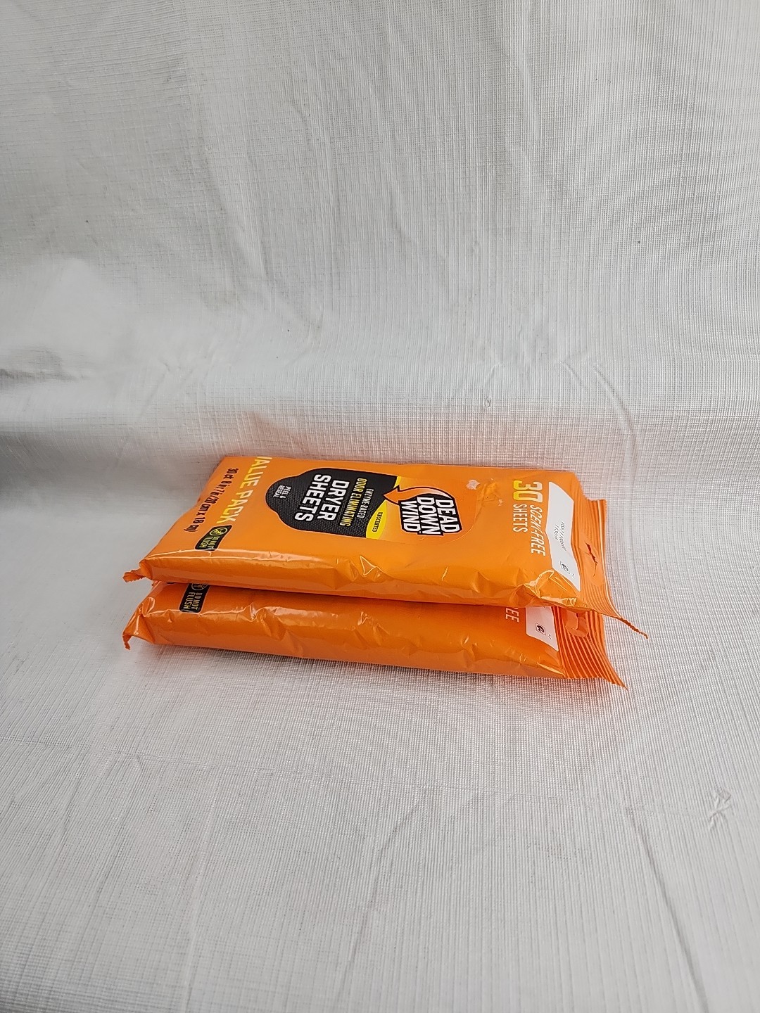 2 DEAD DOWN WIND UNSCENTED DRYER SHEETS ODORLESS ODOR FIGHTING ENZYMES 30 CT EA.