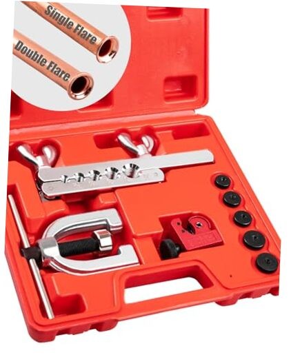 Brake Line Double & Single Flaring Tool Kit with Tubing Cutter, Brake Line