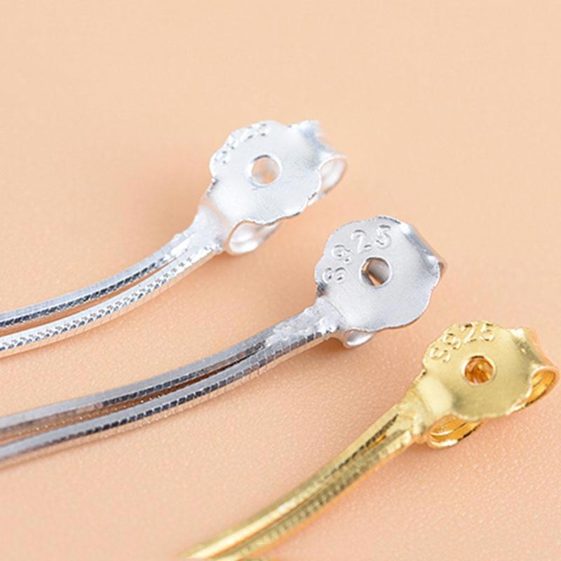 1 Pair Solid Silver Tassel Earrings Back, S925 Earrings Supply YXY03