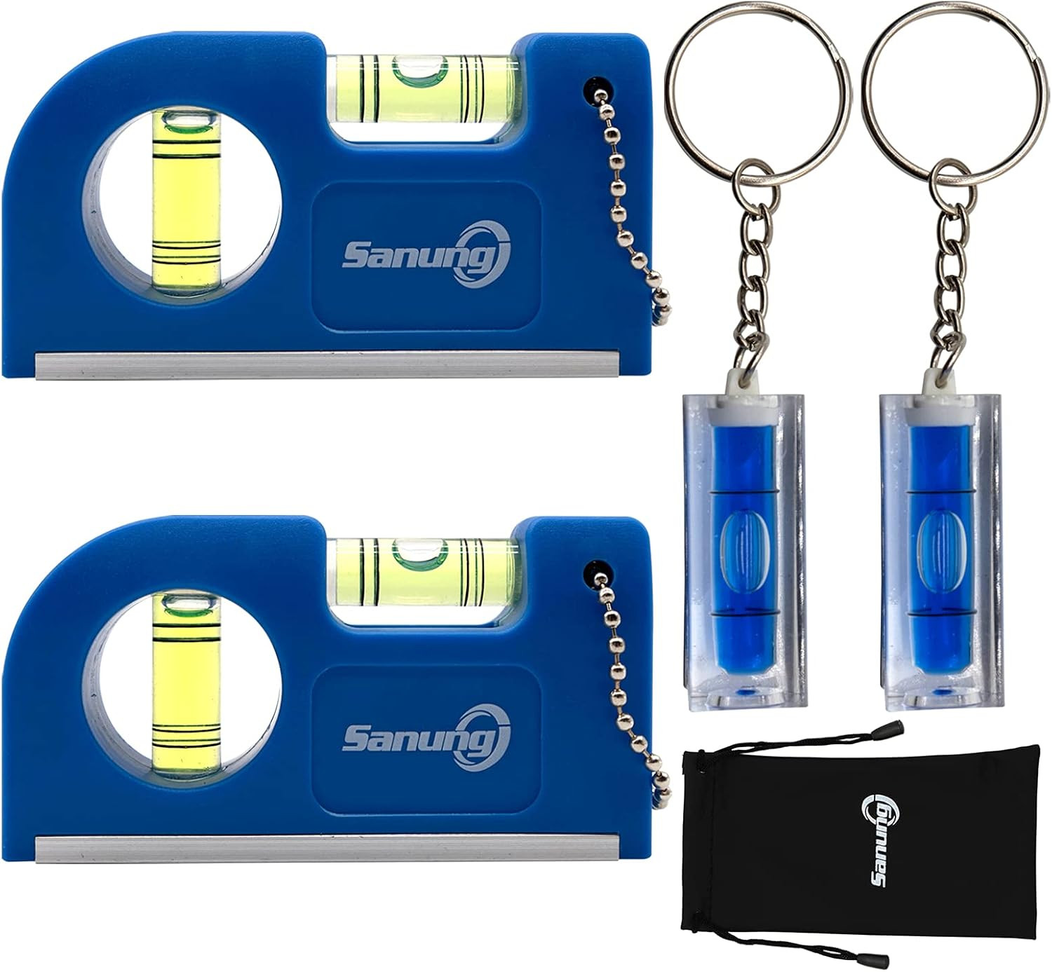 4PCS Portable Mini Spirit Levels with Magnetic Base Small Pocket Bubble Measurin