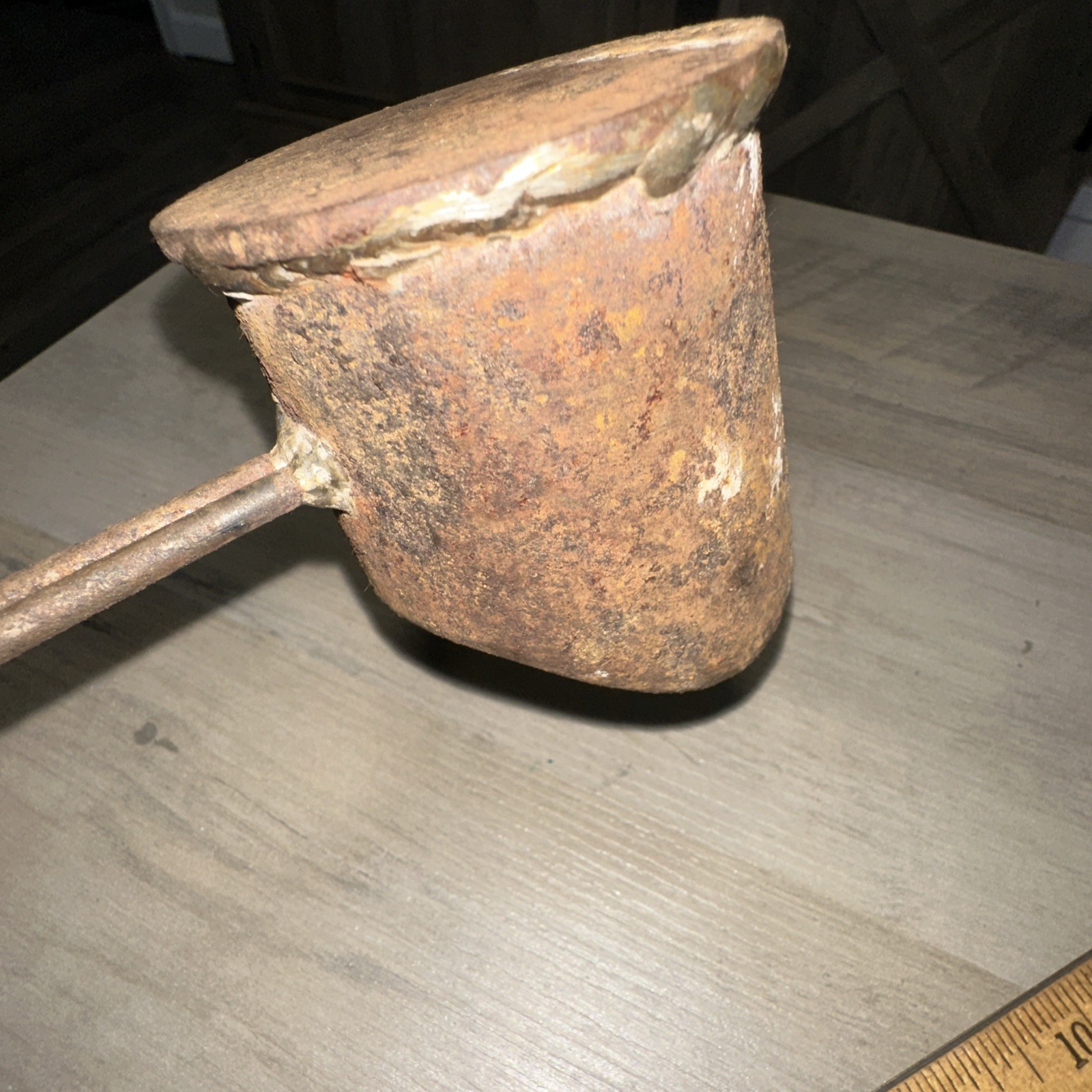 Antique Cast Iron Smelting Ladle Double Single Rustic Hand Made!