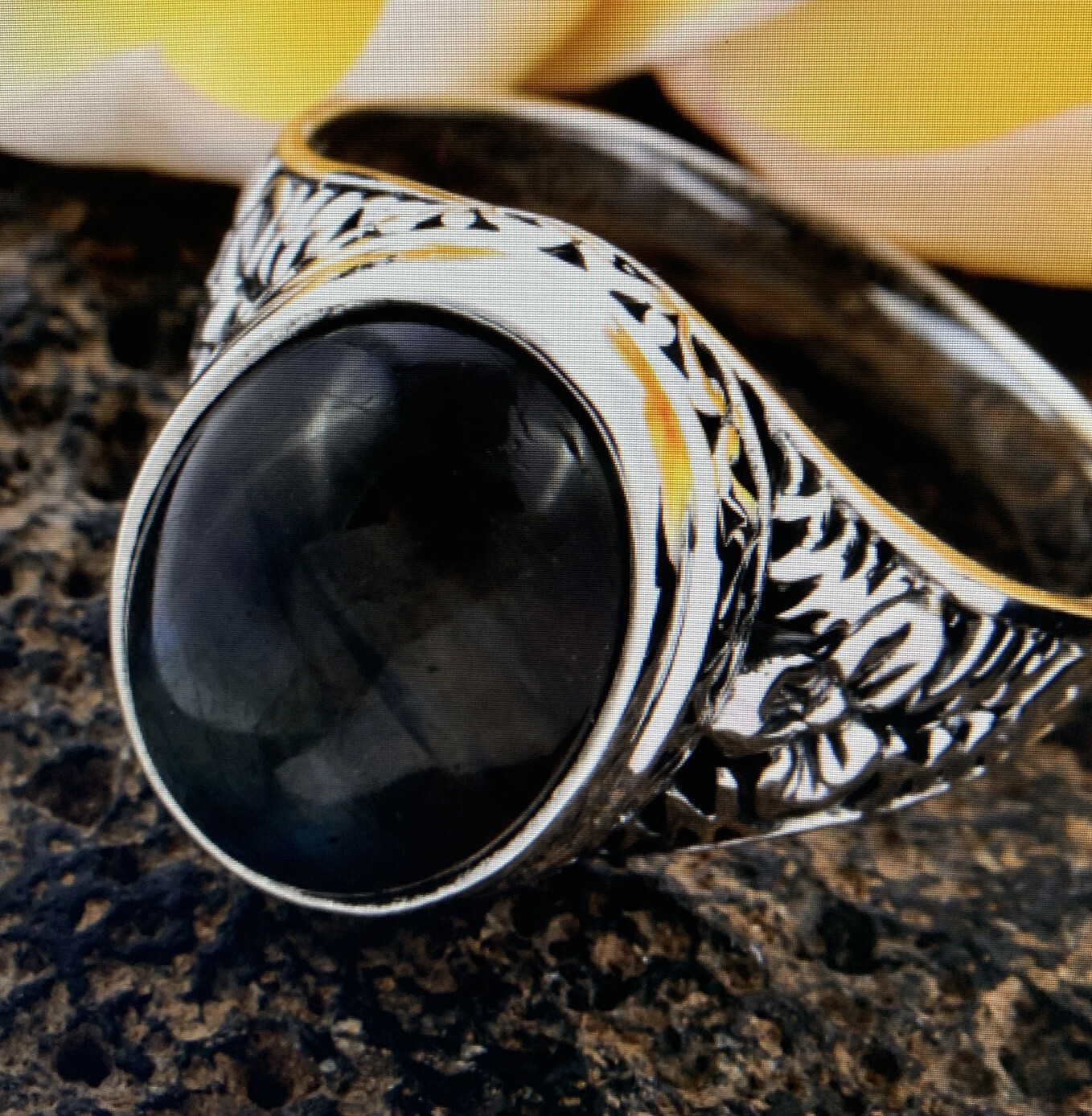 Bali Legacy 8.05 CTW Malagasy Labadorite In Sterling Silver 5.21 G size 5