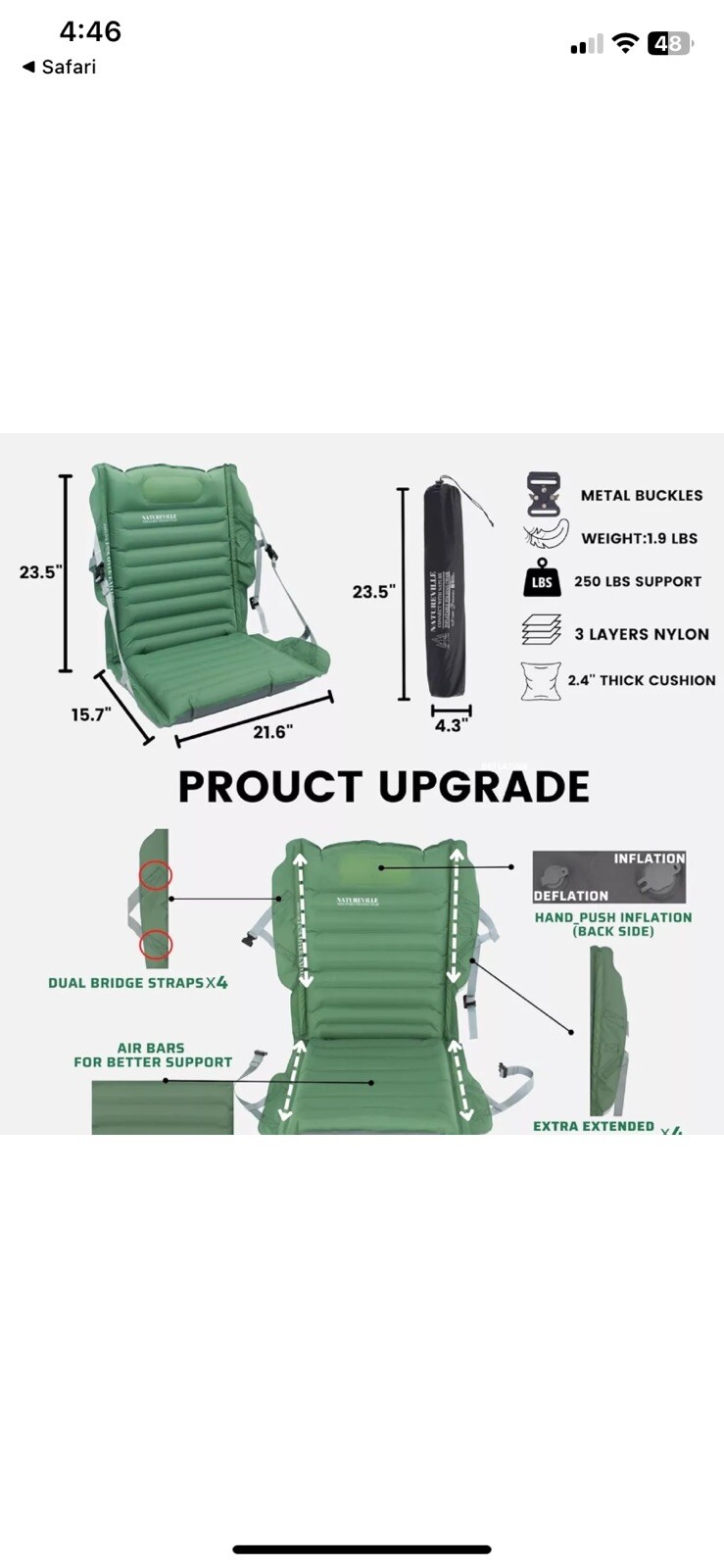 Foldable Inflatable Chair Natureville Connect With Nature