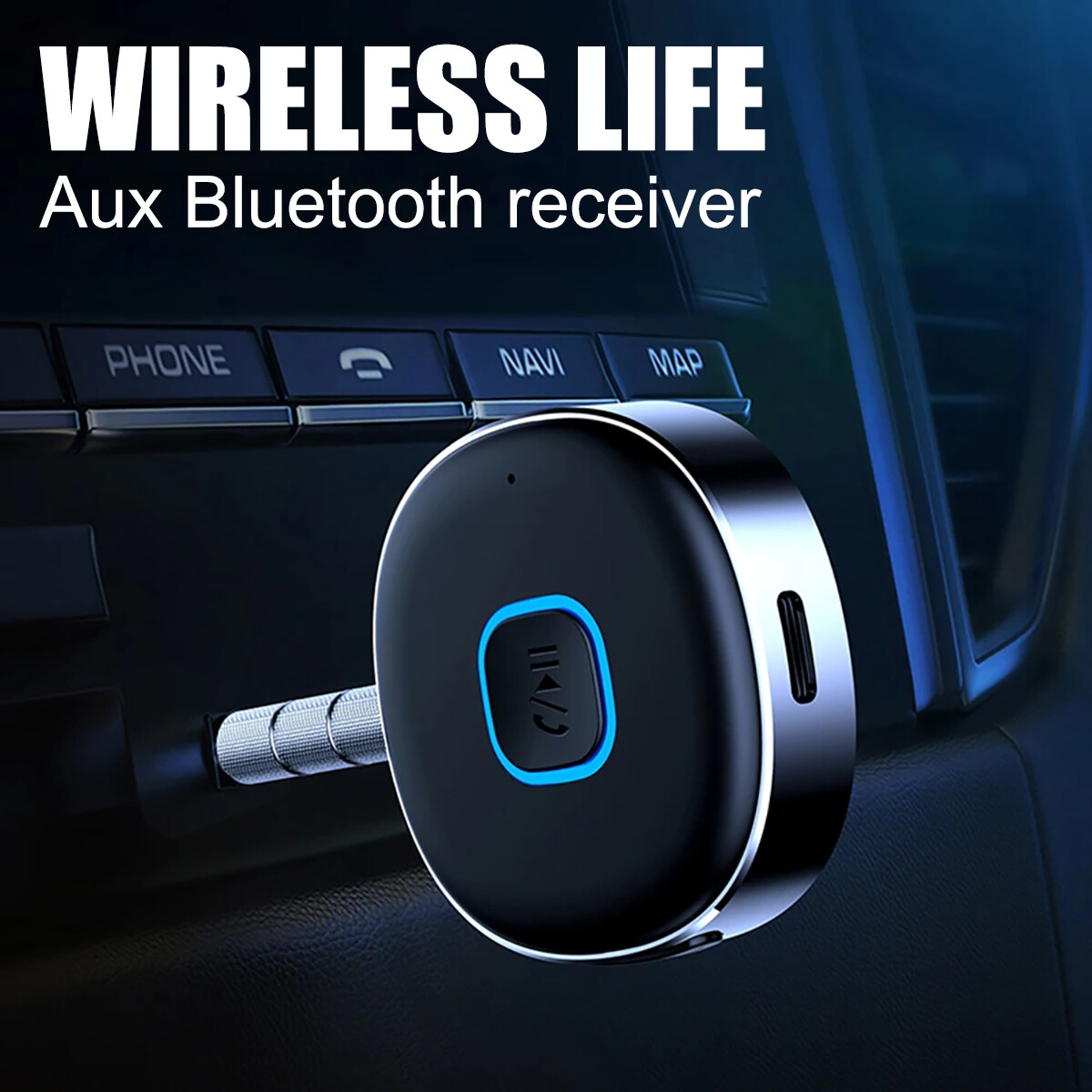 2024 Wireless Bluetooth Receiver 3.5mm AUX Audio Stereo Music Home Car Adapter