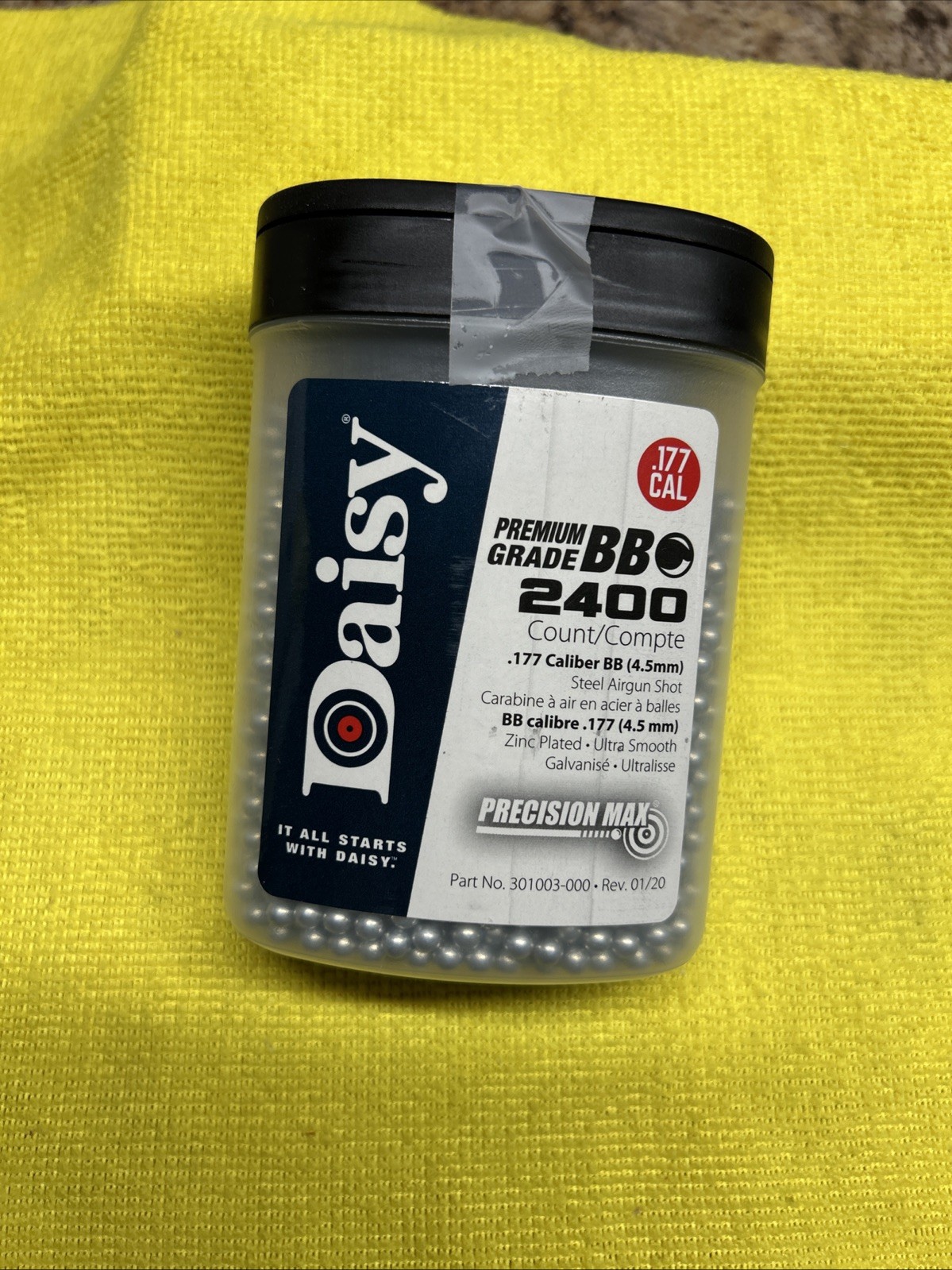 Daisy BB GUN, BB's,  2400 Count, Premium Grade, .177, Zinc Plated, Ultra Smooth