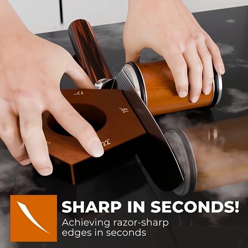 Diamond Rolling Knife Sharpener 5 Angles Sharpening Tool No Power Required Brown