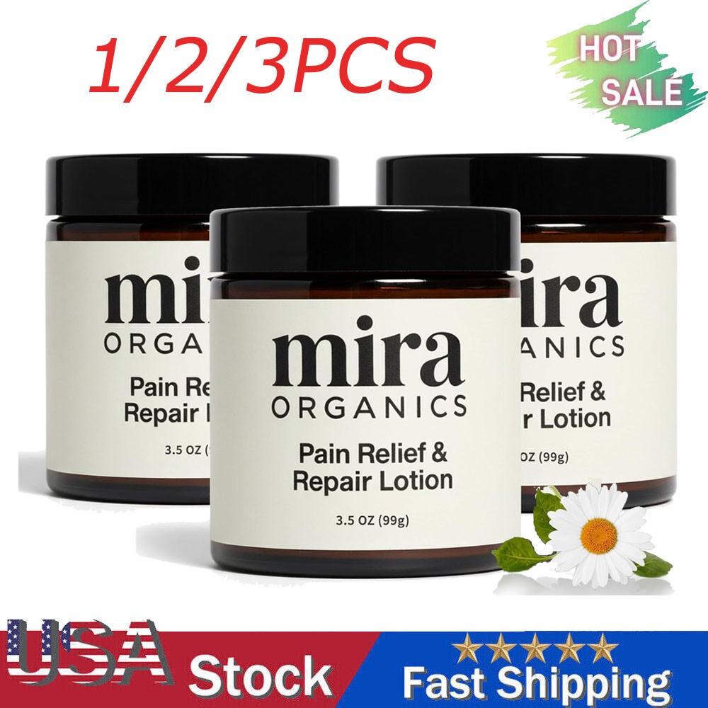 1/2/3X Mira Pain Relief Lotion Natural Mira Organics Cream Skin Repair Cream US