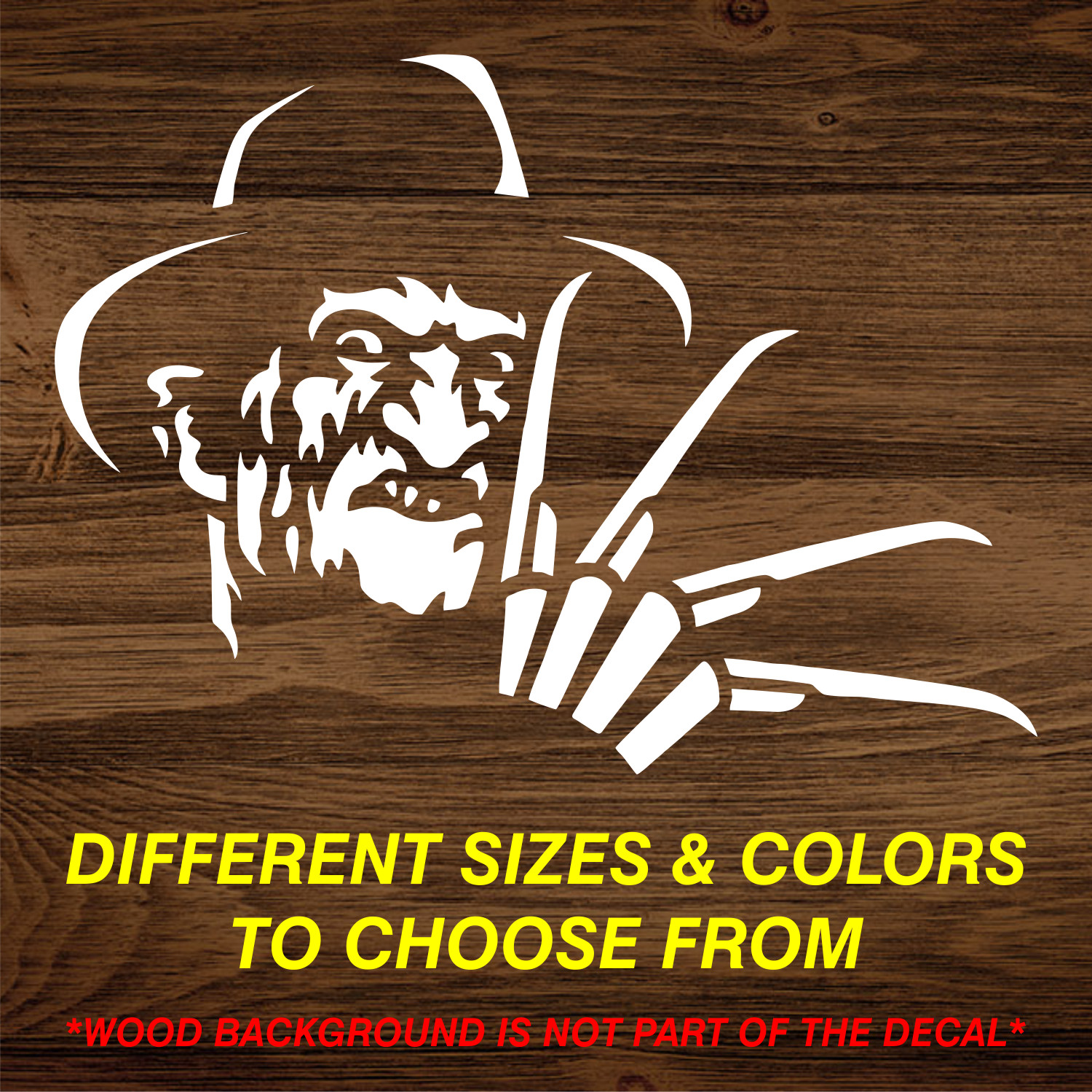 Freddy Krueger Nightmare On Elm St Vinyl Decal Sticker Car Truck Horror Jason