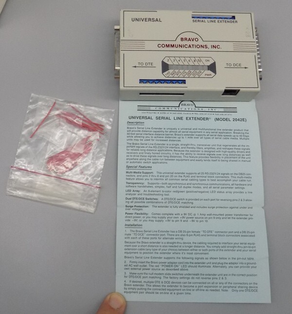 Universal Serial Line Extender Bravo Communications Inc 2042E Not Tested AS IS