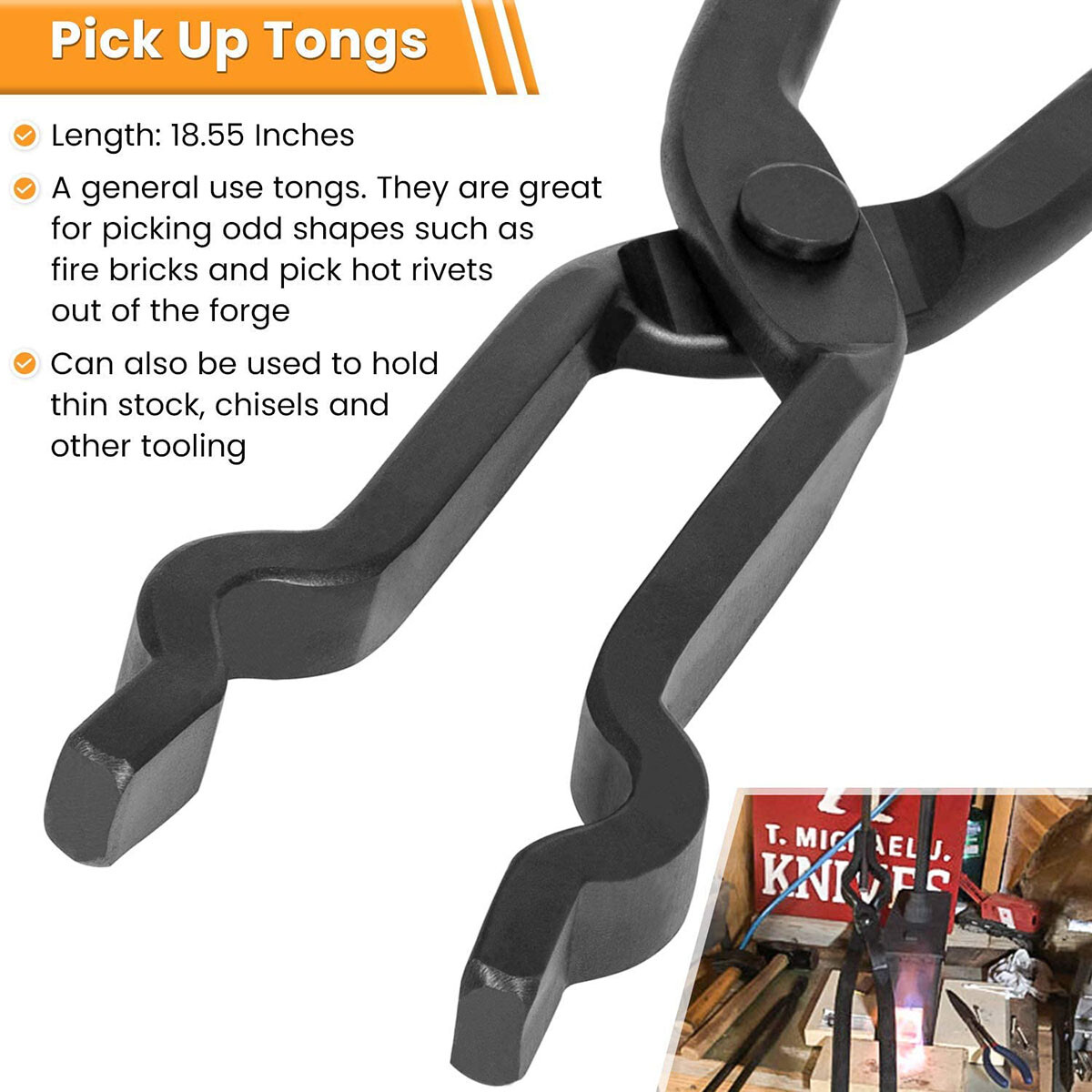 Beginner Blacksmith Bladesmith Forge Vise Tongs Tools Set Knife Making Tongs Set