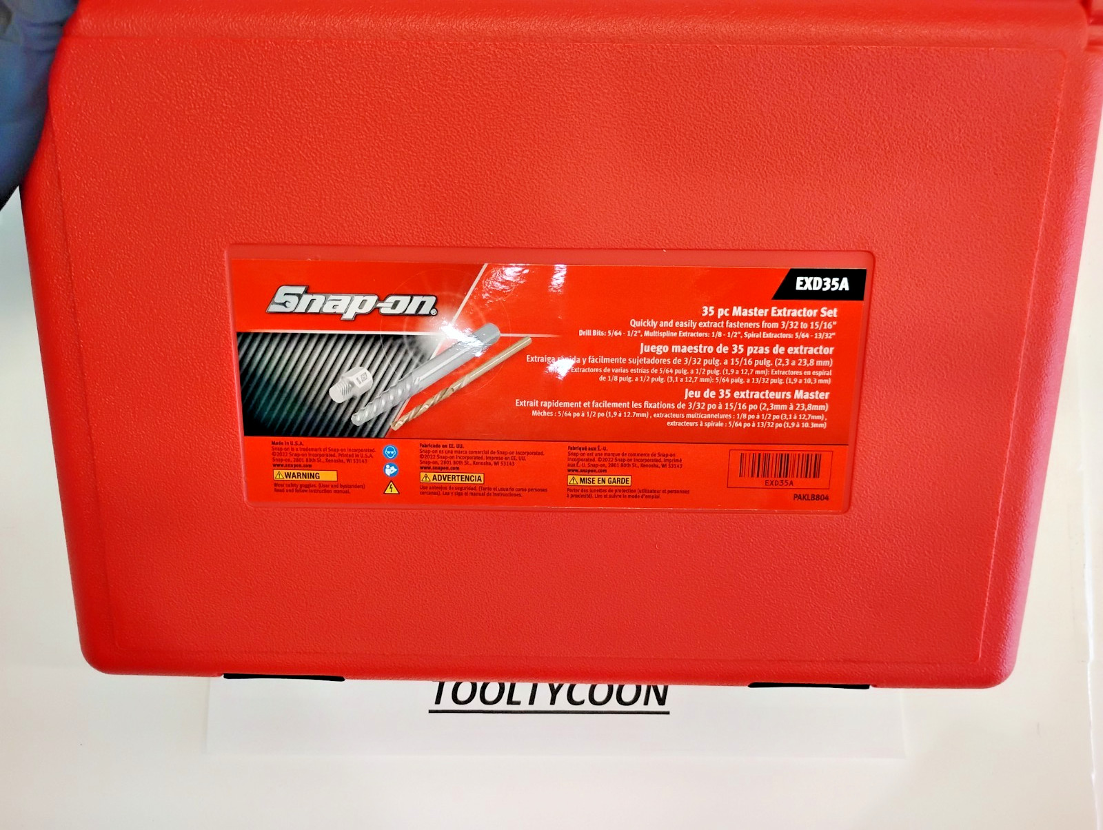 Snap-On Tools USA NEW Extractor Set 3pc W/ Left Hand Dtill Bits EXD35A