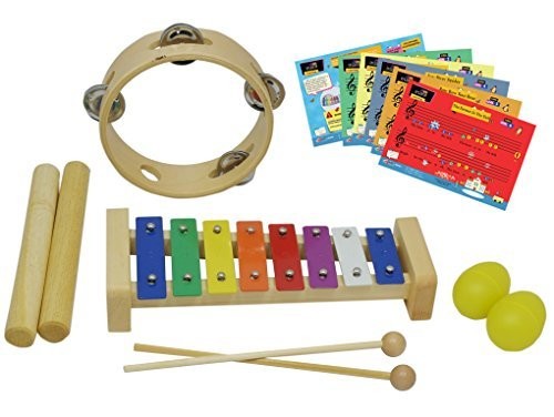 D'Luca Percussion Pack, Glockenspiel, Music Cards, Tambourine, Sticks, Shakers