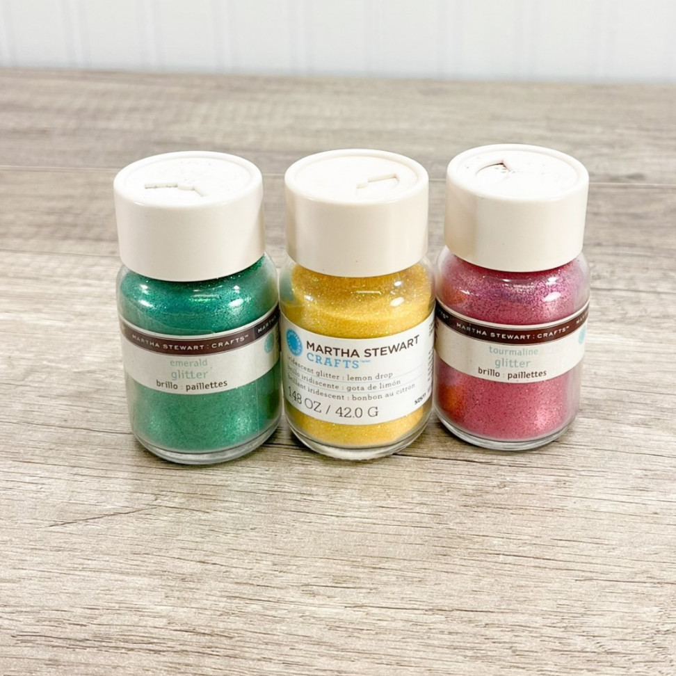 Martha Stewart Glitter 1.48 oz, Emerald, Tourmaline, and Lemon Drop Glitter
