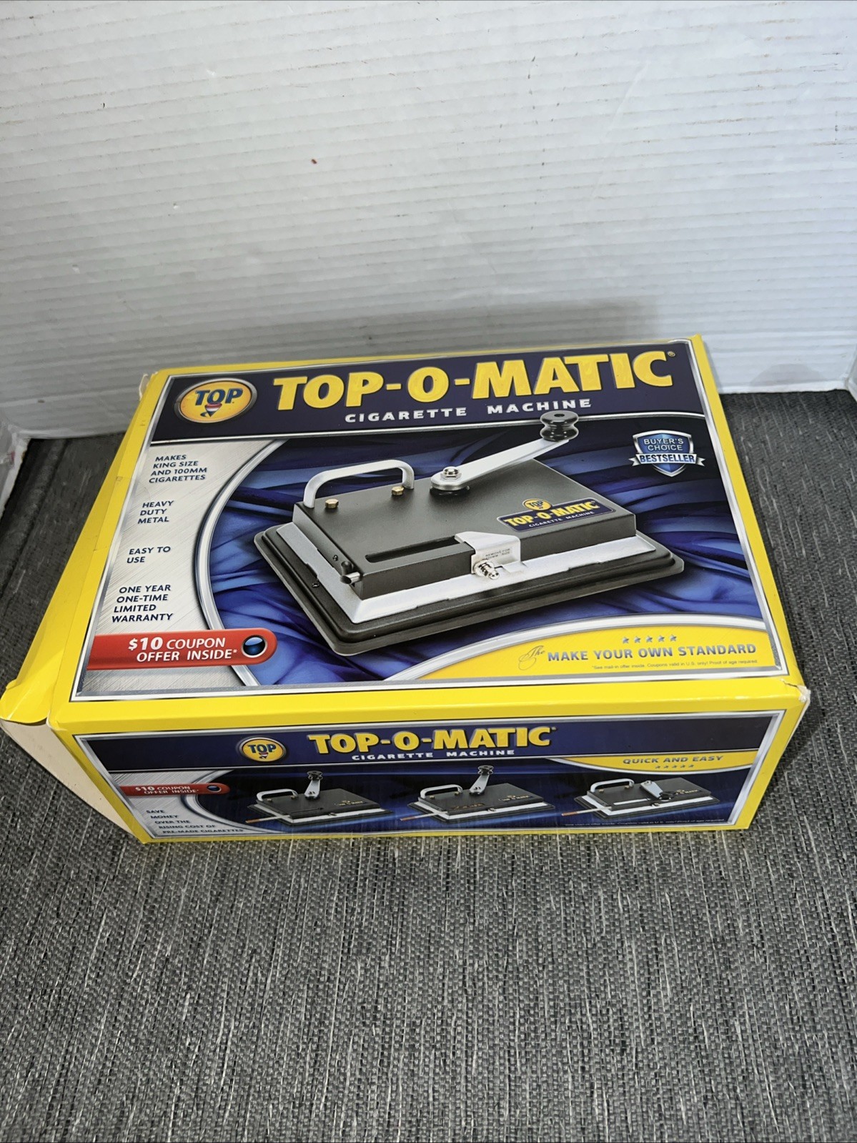 T.O.P. Top-O-Matic Cigarette Rolling Machine with Box and Instruction Manuals