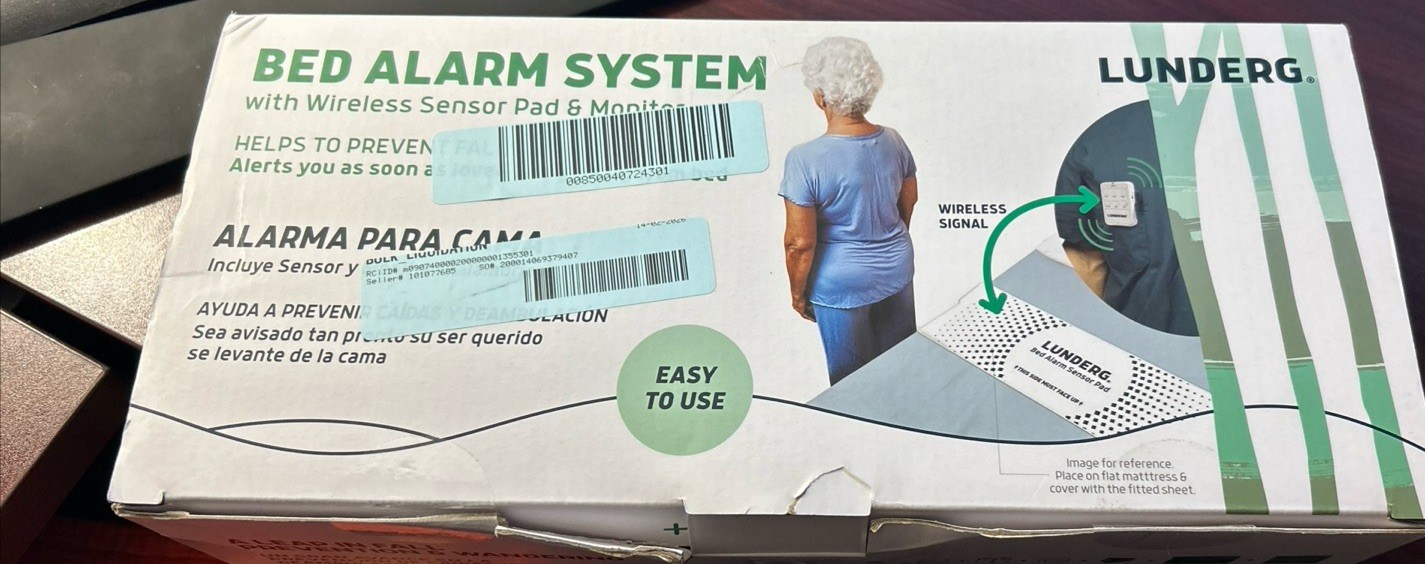 Lunderg Early Alert Bed Alarm System - Wireless Bed Sensor Pad & Pager