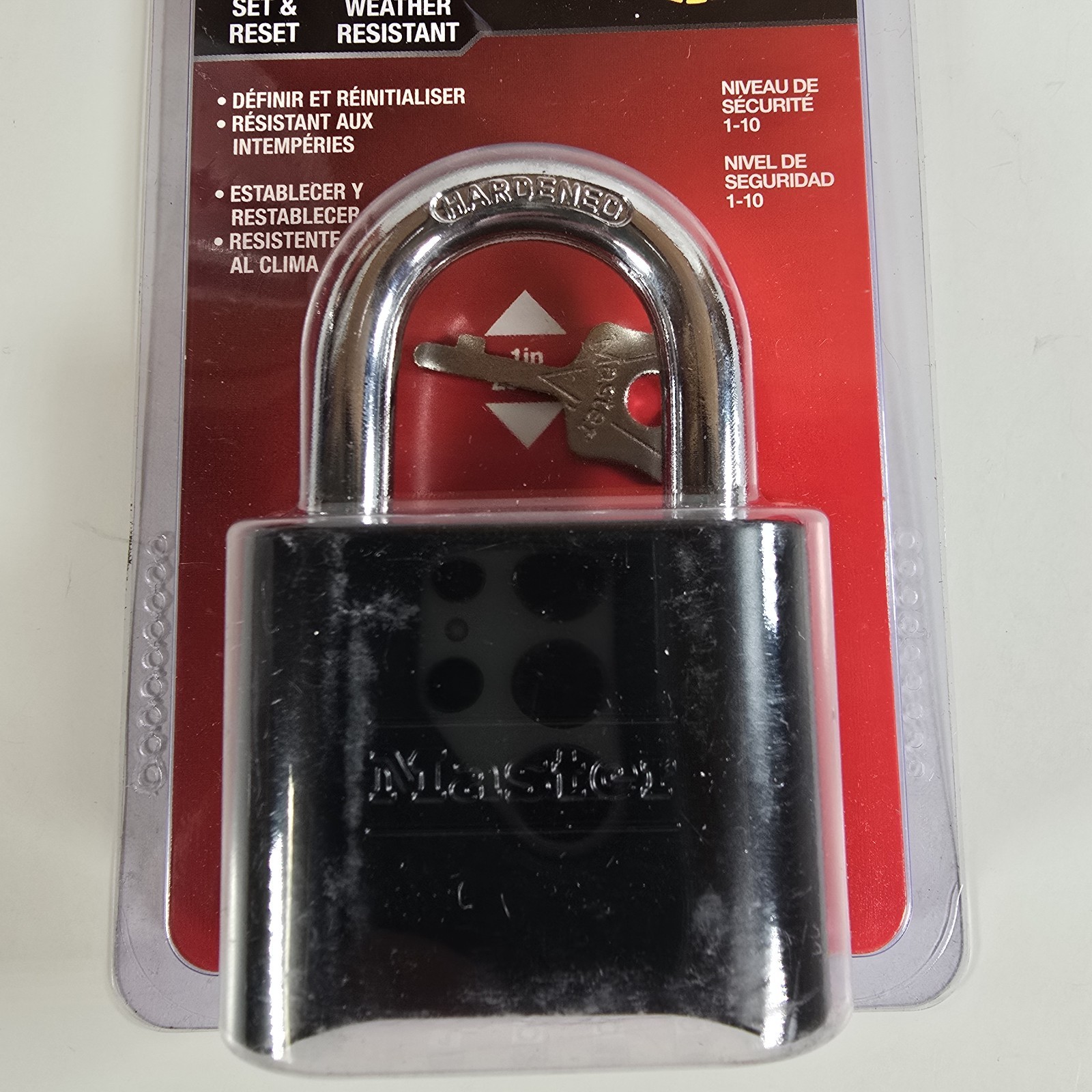 Master Locks 178D Combination Solid Body Padlock Set And Reset - Black